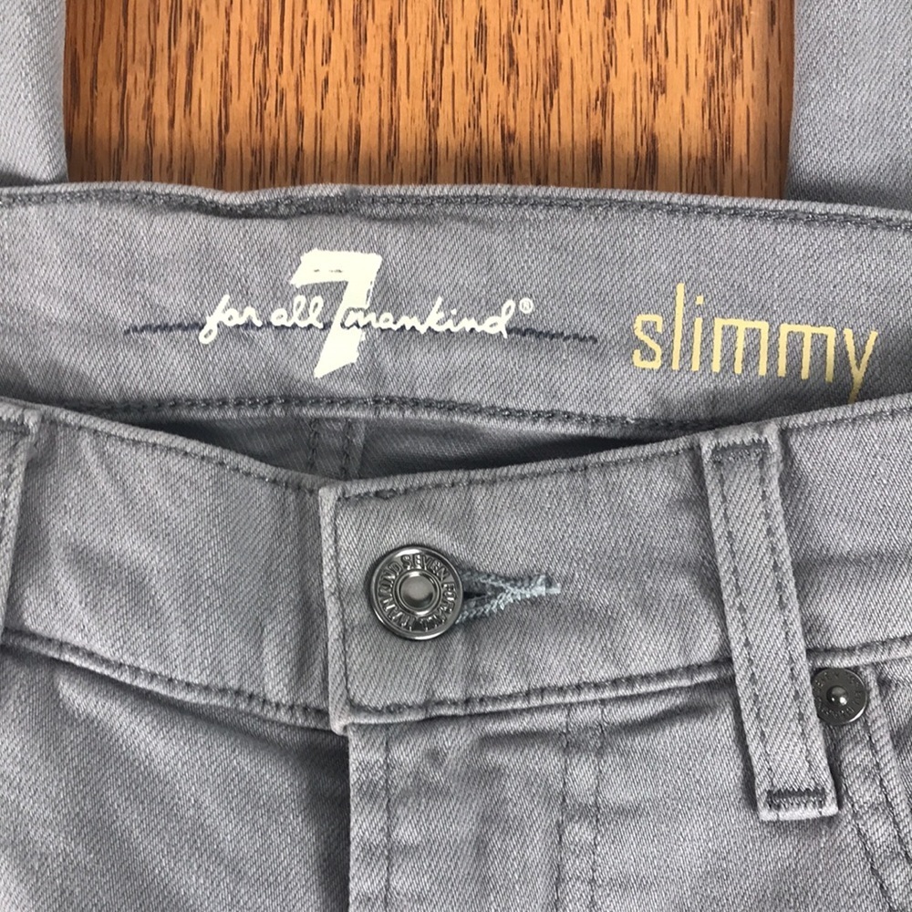 7 for all mankind Gray Denim Straight 30 NWT Long - Picture 2 of 6